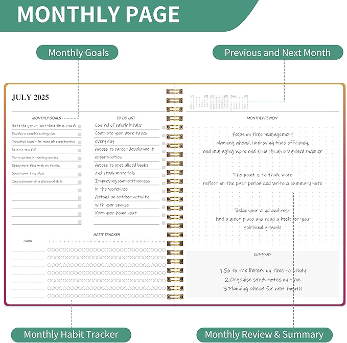 Monthly Planner 2026-2027 Calendar Planner with Hardcover from JAN 2026 - June 2027, 8.5" x 11", 18 Months for School Office Home Planning, Pinkish-Orange