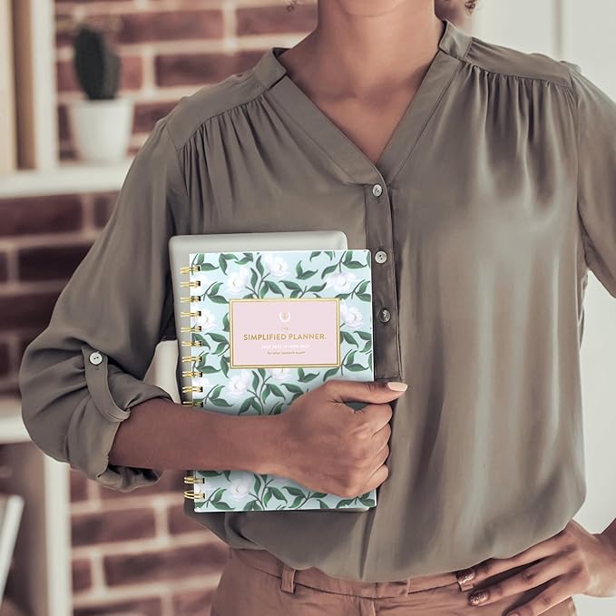 AT-A-GLANCE Planner 2026-2027 Weekly & Monthly Academic 12-Month July-June, 5-1/2" x 8-1/2", Simplified by Emily Ley, Savanna Blooms (EL50-200A)