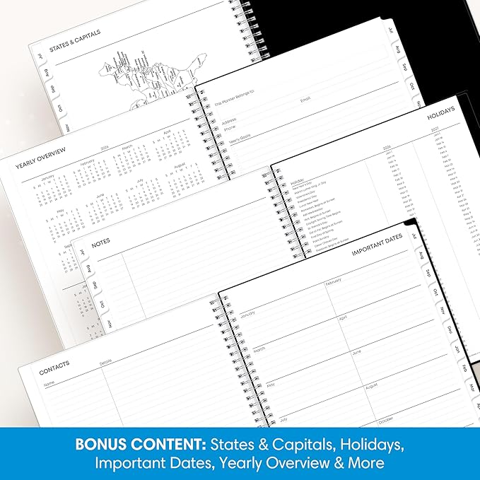 Blue Sky 2026-2027 Weekly and Monthly Academic Year Planner Calendar, July 2026 - June 2027, 8.5" x 11", Flexible Pocket Cover, Wirebound, Storage Pocket, Analeis