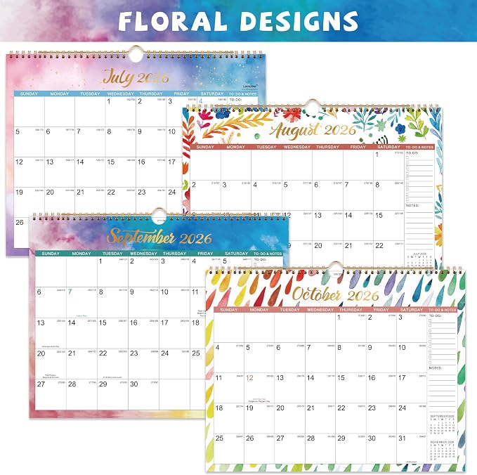Calendar 2026-2027 - 18 Months Wall Calendar 2026-2027 from Jul. 2026 - Dec. 2027, Wall Calendars 2026-2027 14.8'' x 11.5'', Calendar with Julian Date, Thick Paper, Large Block