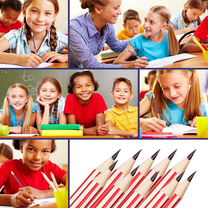 Outus 30 pcs American Flag Pencils USA Flag Patriotic Pencils with Erasers for Veterans Day, Independence Day, 4th of July Party Favors Party Favor, Office Supplies
