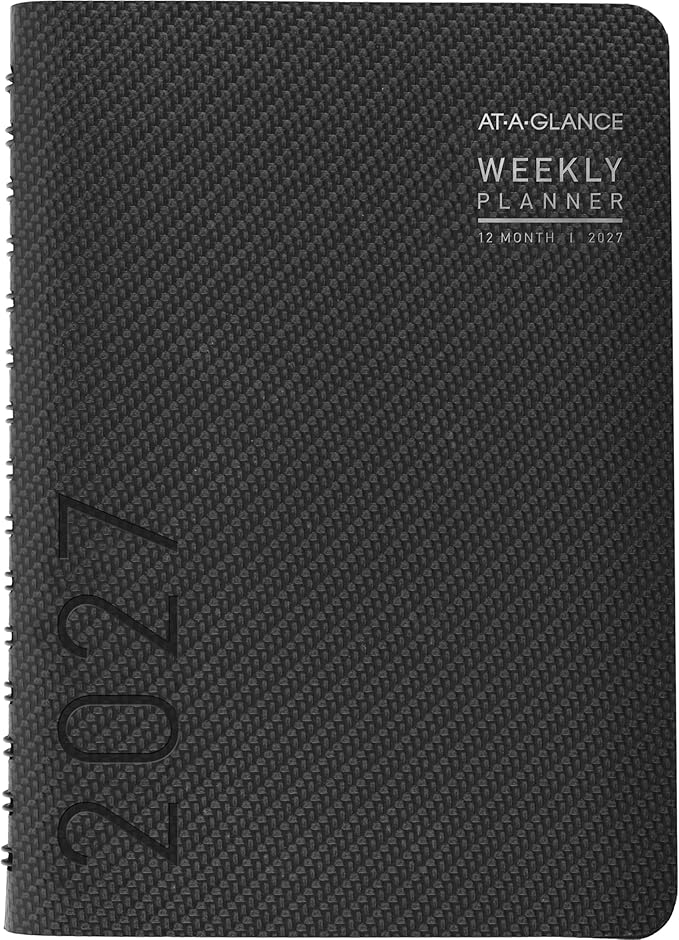 AT-A-GLANCE 2027 Planner, Weekly & Monthly, 5" x 8", Contemporary, Charcoal (70100X4527)