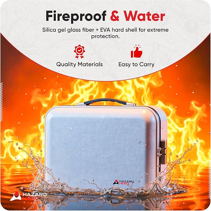 Fireproof Document Organizer, 12 Multi Layer Important Document bag, Fireproof and Waterproof Safe Storage Portable File Organizer with Lock for Legal Files, Laptop, and More