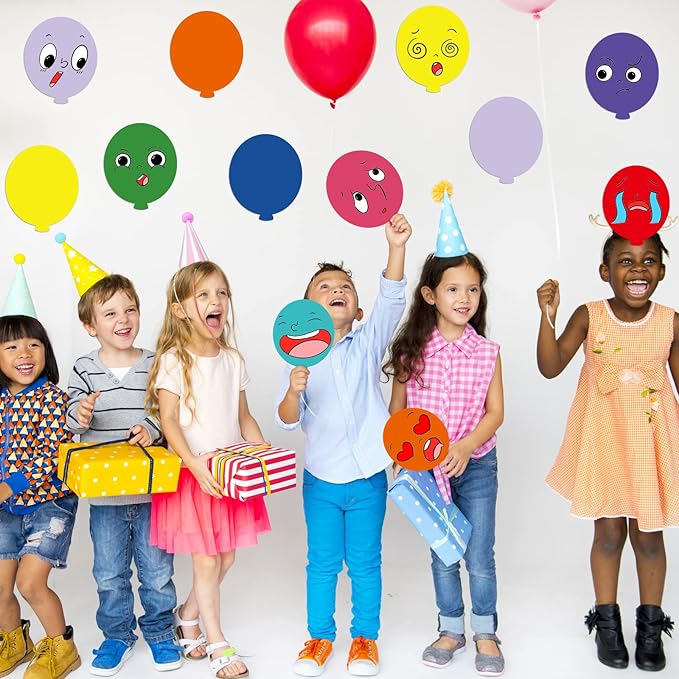 Geyee 108 Pcs Balloon Cutouts Colorful Paper Bulletin Board Decorations Assorted Color Hot Air Balloon Die Cut for Teachers Kids DIY Projects Craft Classroom Wall Decor