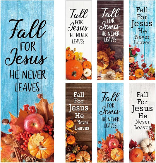 Dispowreath 60 Pcs Fall for Jesus He Never Leaves Religious Christian Bookmarks Church Bookmarks Gift for Men Women Church Home