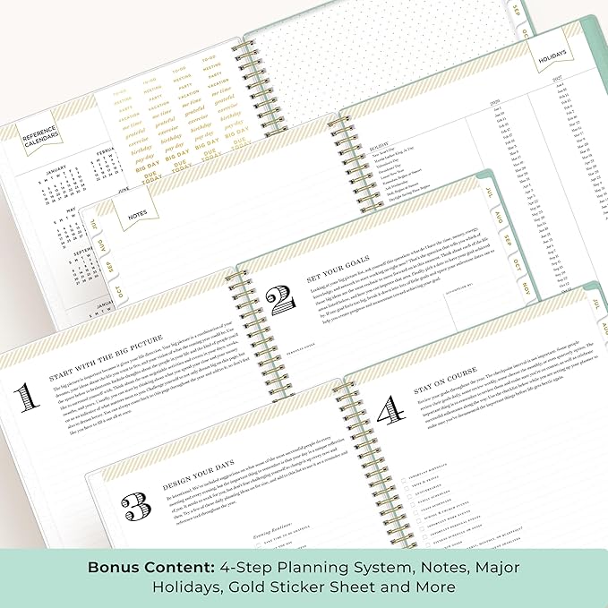 Blue Sky Day Designer 2026-2027 Weekly and Monthly Academic Year Planner Calendar, July 2026 - June 2027, 8.5" x 11", Flexible Cover, Laminated Tabs, Storage Pocket, Includes Stickers, Palms