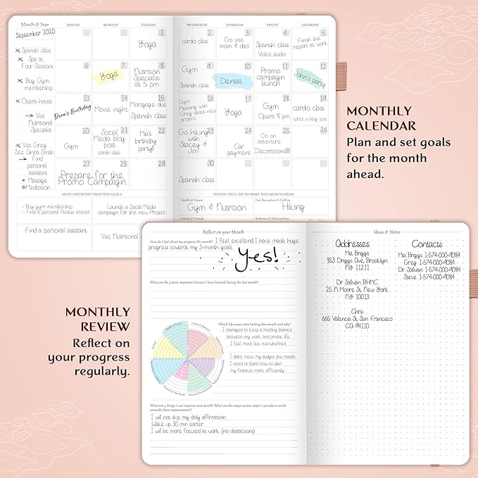 Legend Planner – Undated Weekly & Monthly Life Planner to Hit Your Goals & Live Happier, Organizer Notebook & Productivity Journal, A5 (Rose Gold)