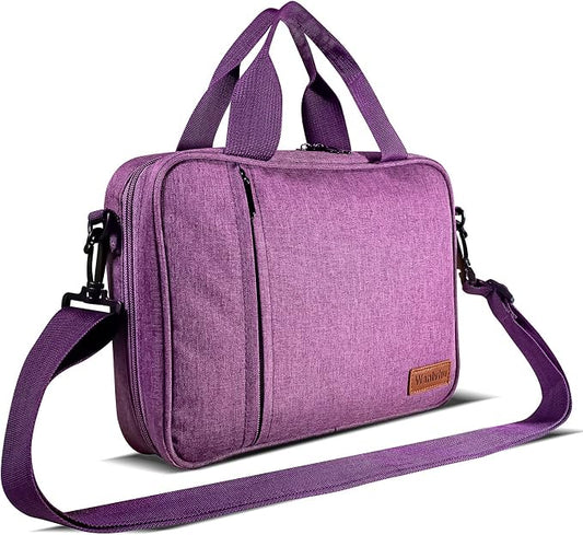 Bible Cover for Men Women, Zippered Bible Carrying Case Bible Protective Bag with Handle and Adjustable Shoulder Strap, Bible Bag for Women Men Kids (Purple)