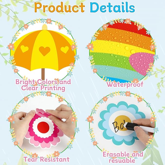 Spring Bulletin Board Decorations April Showers Bring May Flowers Bulletin Board Decorations Set Colorful Flower Umbrella Rainbow Paper Cutouts for School Classroom Whiteboard Home Party Decor Supplie