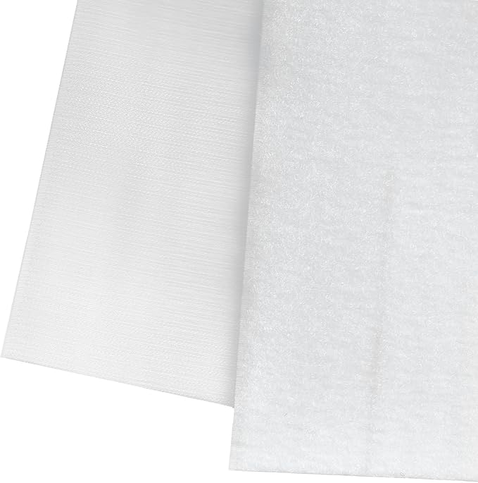 BlueDot Trading One Set of Hook & Loop Fastener Sew-On Style for use with Bags, Clothes, Costumes, Office, Home, or School, 6" Wide x 6' Length, White