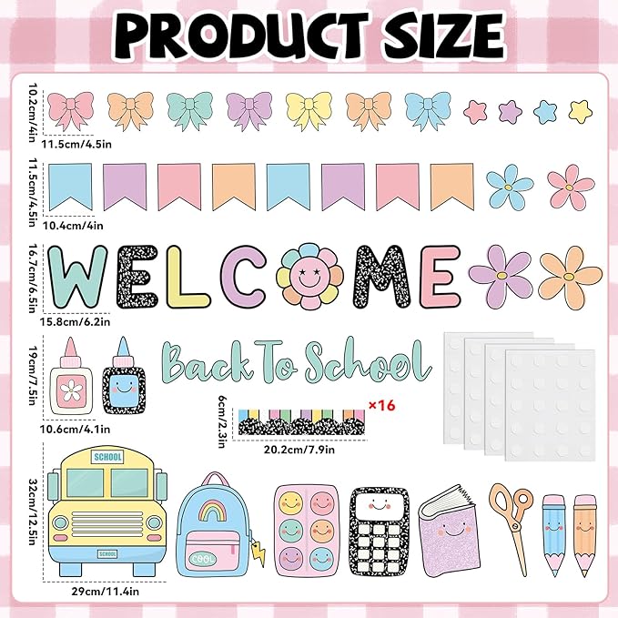 Composition Notebook Bulletin Board Welcome Back to School Classroom Decorations Pastel Colorful Composition Notebook Stationery Paper Cutout First Day of School for Classroom