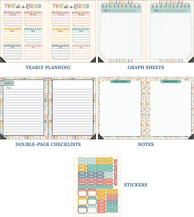 Carson Dellosa We Belong Teacher Planner 2025-2026, Undated 8" x 11" Lesson Plan Book with Stickers, Class Schedule, Weekly Calendar, Classroom Must Haves, Homeschool Essentials, Classroom Must Haves