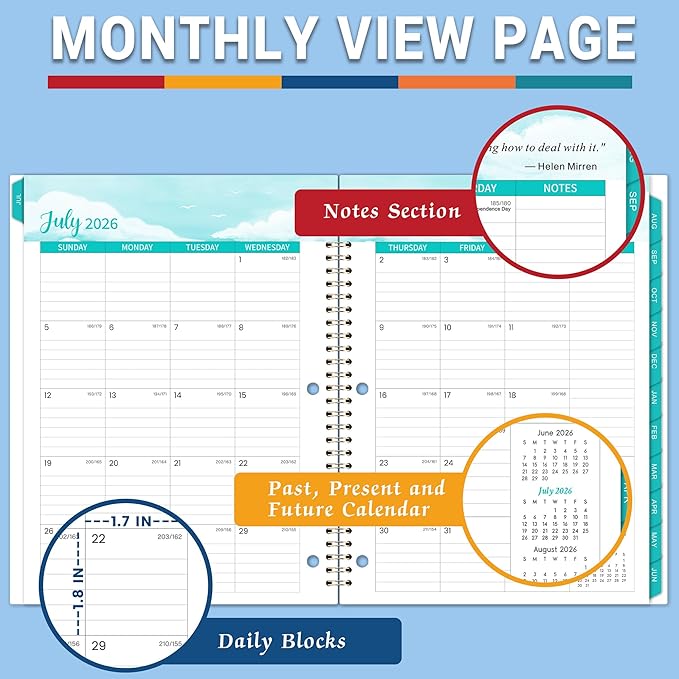 Student Planner 2026-2027 - Academic Planner 2026-2027, July 2026 - June 2027, 11" × 9", Weekly Lesson Planners, Monthly & Weekly School Planners for Middle/High School, Stickers, Week's Goals, Tabs