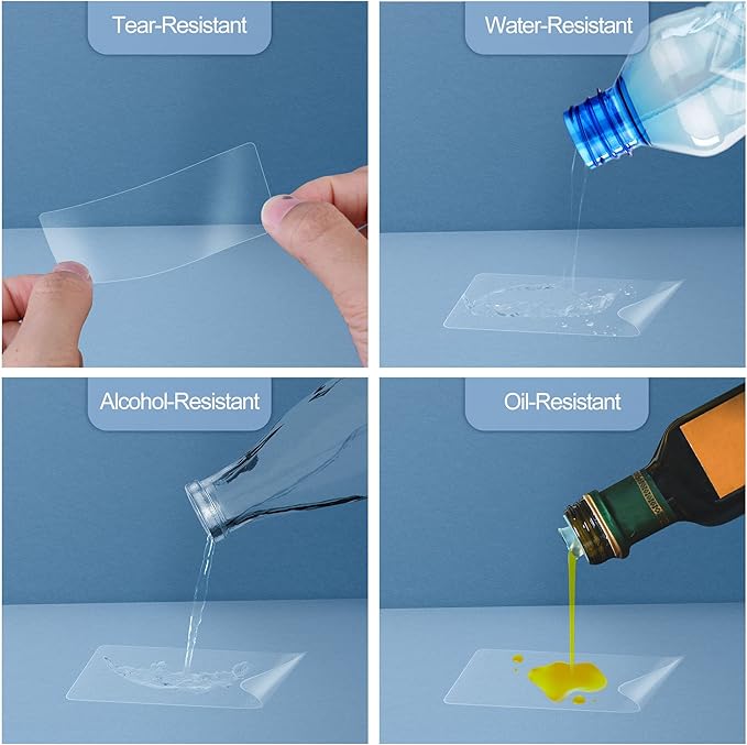 Yoption 500 Pieces Clear Label Protectors 3.15×1.2inch, Transparent Label Protectors Waterproof Clear Labels for Protecting Barcodes, Envelope, Books, Clothes Food Labels, Numbers and Stickers