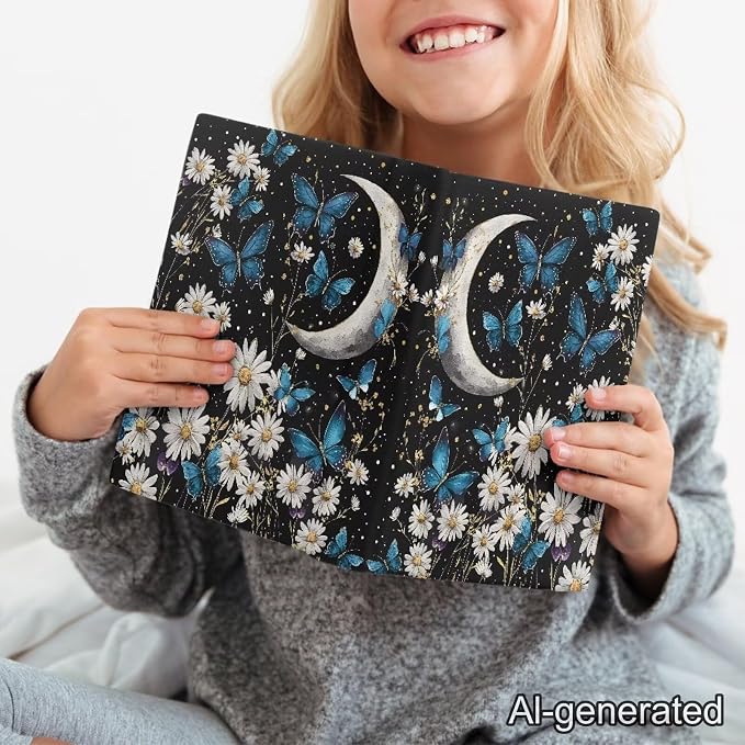 Dreaweet Daisy Butterfly Print Book Covers for Textbooks,Jumbo Book Sleeves for Book Lover Fit 9 x 11 Inches Paperback Hardcover Books Cover Protector,Washable & Reusable