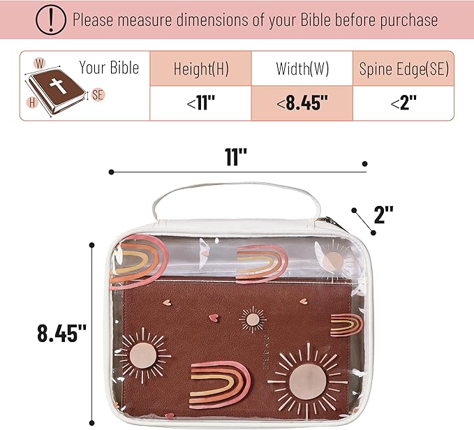 Mr. Pen- Bible Cover Case, Carrying Book Case with Durable Handle, Bible Protective Church Bag for Men & Women, Christian Gifts, Clear