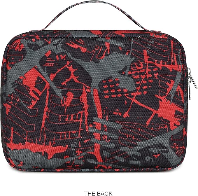 Octsky Bible Cover Carrying Book Case Church Bag Bible Protective with Handle and Zippered Pocket, Graffiti Red