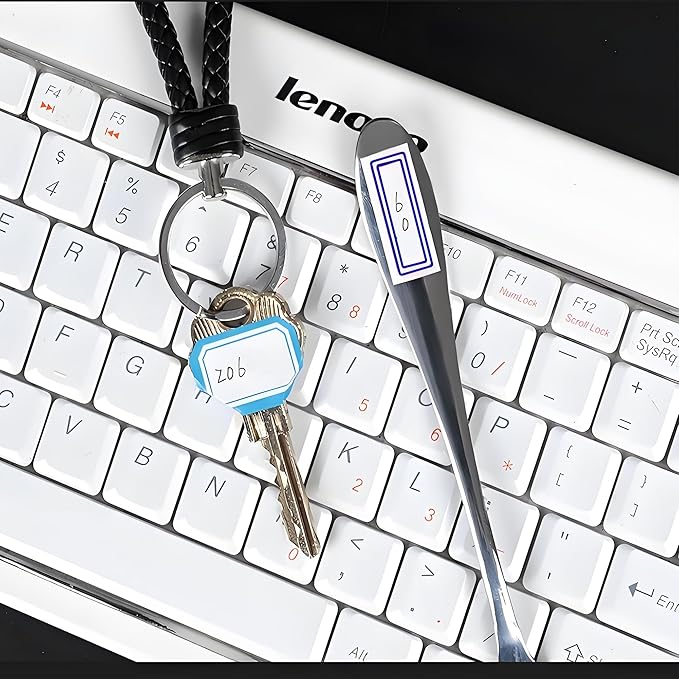 3400 Pack 1.1" x 0.5" Small Blue Border White Labels Stickers for Writing, Price Stickers-Product Tags, Key Tags,Adhesive Label,Rectangular Color Coded Write