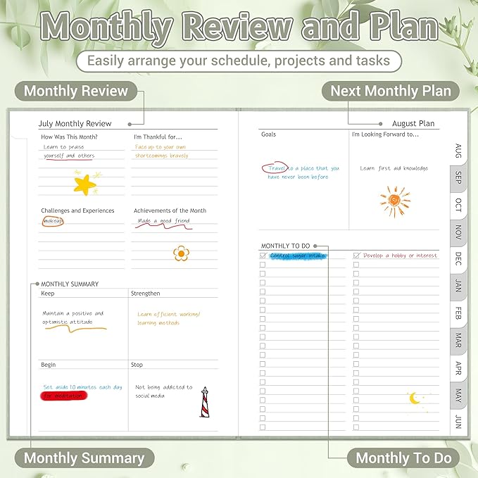 2026-2027 Planner, Weekly and Monthly Calendar Planner from July 2026 - June 2027, 6"×8.5" Linen Hardcover Agenda Book with Tabs, Pen Holder, Inner Pocket for Office School, Sage Green