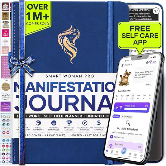Manifestation Journal for Women and Men — 5 Minute Manifesting and Goals Journal | 3 Month Undated Daily Planner | Law of Attraction Planner, Affirmations, Gratitude | Vision Board + Stickers