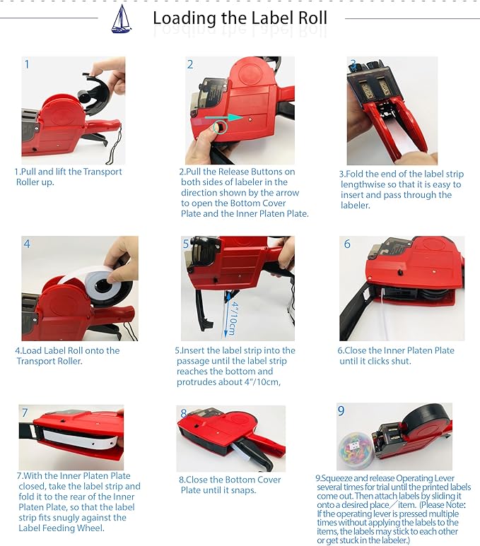 2-Line 20-Digit Price Gun,Pricing Tag Labeler w/ 1500 Orange 5300 White Labels 3 Ink Rolls Kit,Date Code Tagging Stickers Machine for Retail Garage Sale,Clothes Label Applicator (Plus)
