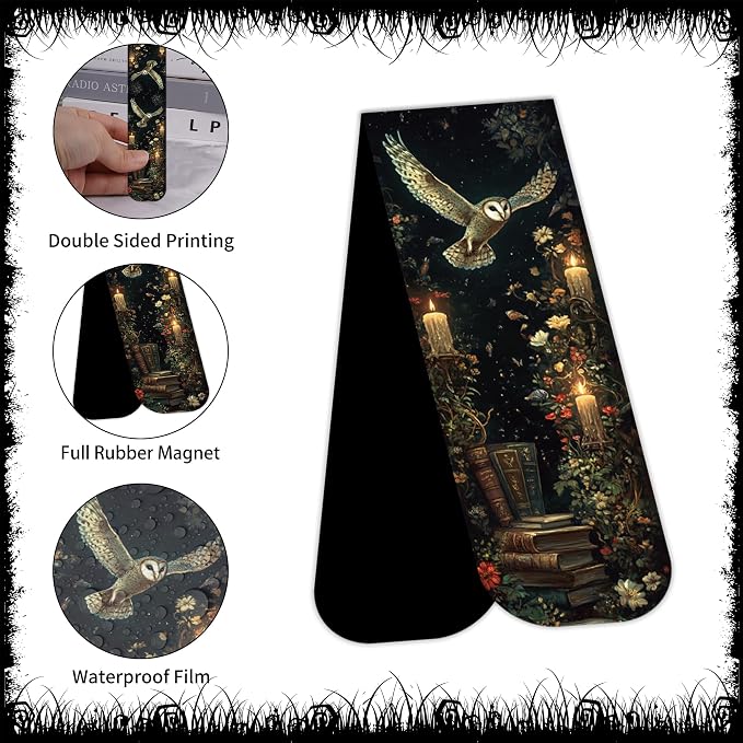 45PCS Dark Academia Magnetic Bookmarks, Gothic Floral Aesthetic Magnet Book Mark Clips for Reading Women, Dark Romance Merch Bookish Accessories and Gifts for Book Lovers