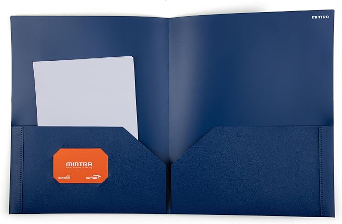 Mintra Poly Pocket Folders 3pk - Heavy Duty (Black/Blue/Red)