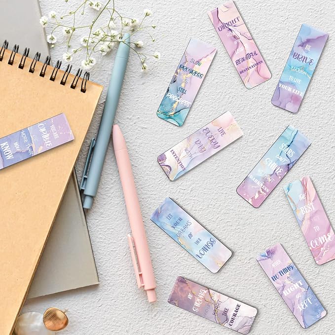 Inspirational Bookmarks for Women Men, Style C, 10 PCS | Magnet Page Markers, Assorted Book Markers, For Book Lovers, Students, Teachers, Adults