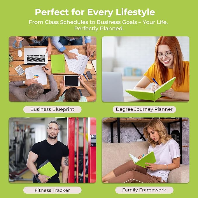 Weekly Monthly 2026-2027 Planner (July 26-Dec 27),8.5"x6.5",18 Months Agenda Plan with Month Tabs & Pocket,Expenses/Note Pages, Academic Calendar with Vegan Leather Cover,Wasabi Green