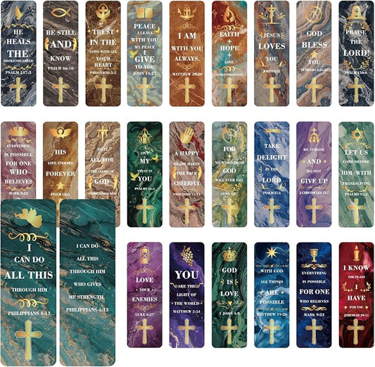 100 Pack Bookmarks with Bible Verses, Double-Sided Designs Inspirational Christian Bookmark for Women & Men Reading Lover Bible Book Markers for Classroom Church