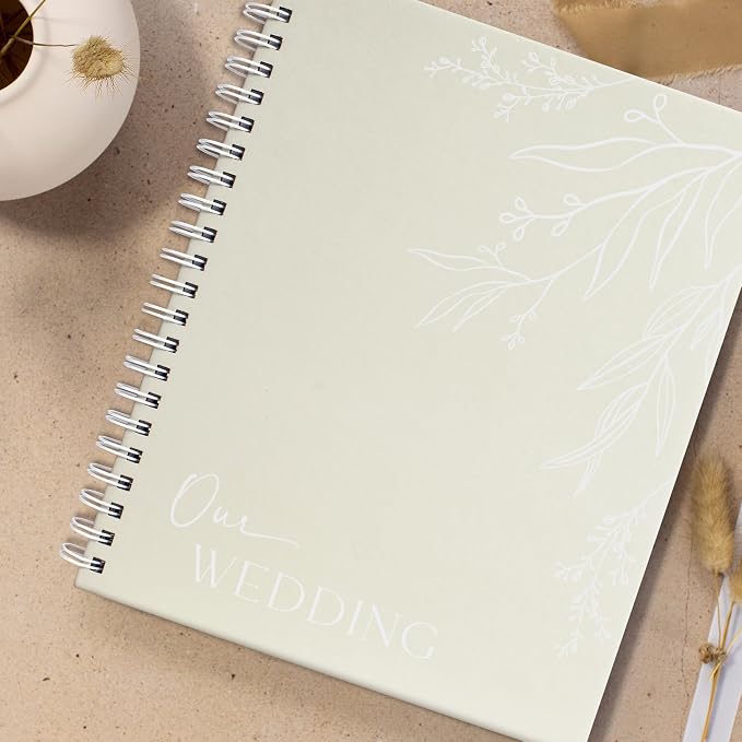 Beautiful Minimalistic Wedding Planner Book and Organizer - Enhance Excitement and Makes Your Countdown Planning Easy - Unique Engagement Gift for Newly Engaged Couples, Future Brides and Grooms