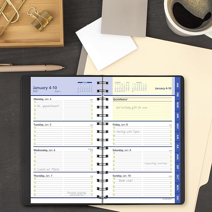 AT-A-GLANCE 2027 Appointment Book Planner, Weekly & Monthly, 5" x 8", QuickNotes, Black (76020527)