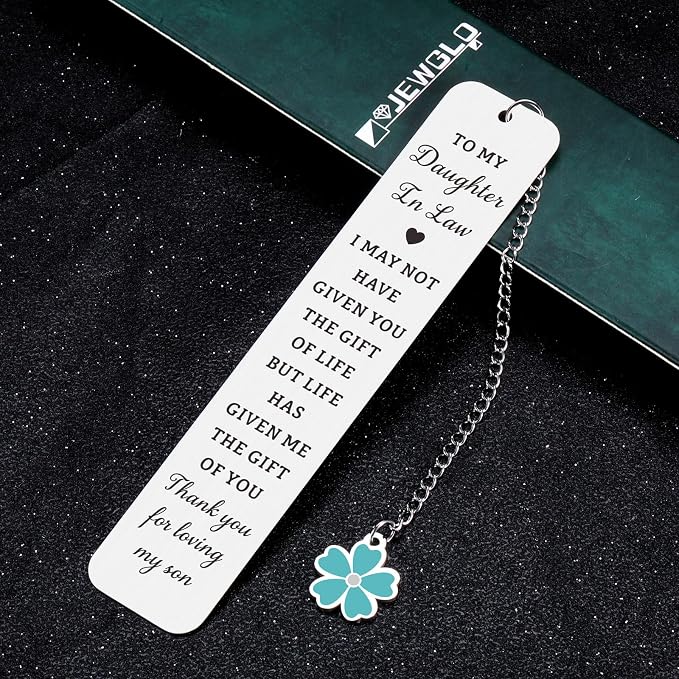 Daughter in Law Gifts from Mother in Law - Mothers Day Gifts for Daughter in Laws Birthday Future Daughters in Laws Gift for Mothers Day Birthday Wedding Anniversary, Bookmark for Book Lover Women