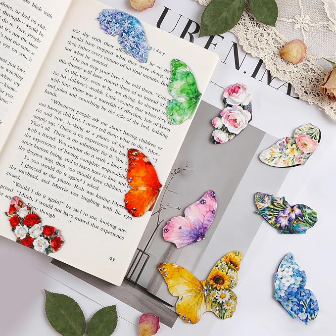 10Pcs Magnetic Bookmark, Cute Butterfly Theme Bookmarks, Animal Book Marks for Reading, Office Reading Accessories, Page Clips for Book Lovers, Reader, Women, Students