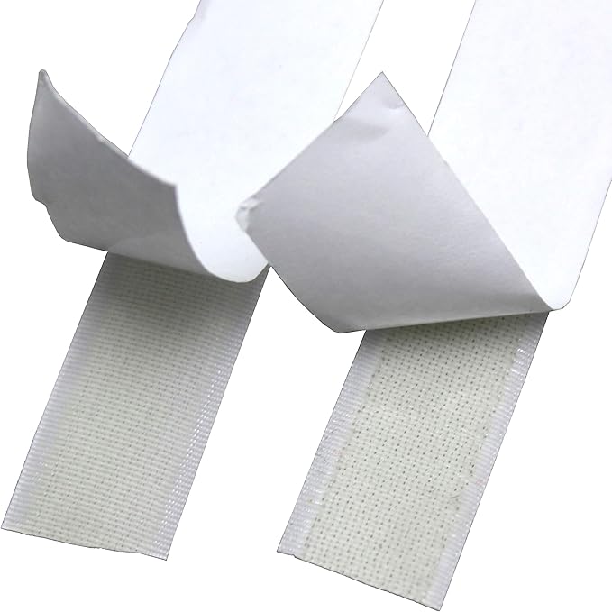BlueDot Trading Self Adhesive Sticky Back Hook and Loop Tape for use with Bags, Clothes, Costumes, Office, Home, Crafts, or School, 3/4” (.75 inch) Wide (White, 5 Feet)