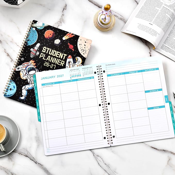 Student Planner 2026-2027 - Academic Planner 2026-2027 with Stickers, July 2026- June 2027, 9" X 11", Planner Weekly and Monthly, 3-Hole Punched Academic Calendar