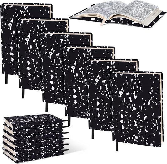 Gilprop 6 Pack Jumbo Stretchable Book Covers, Colorful Covers for Textbook Protection and Care, Washable Reusable Protective for Paperbacks Hardcover Books(Composition Book,Black White,9-11inch)
