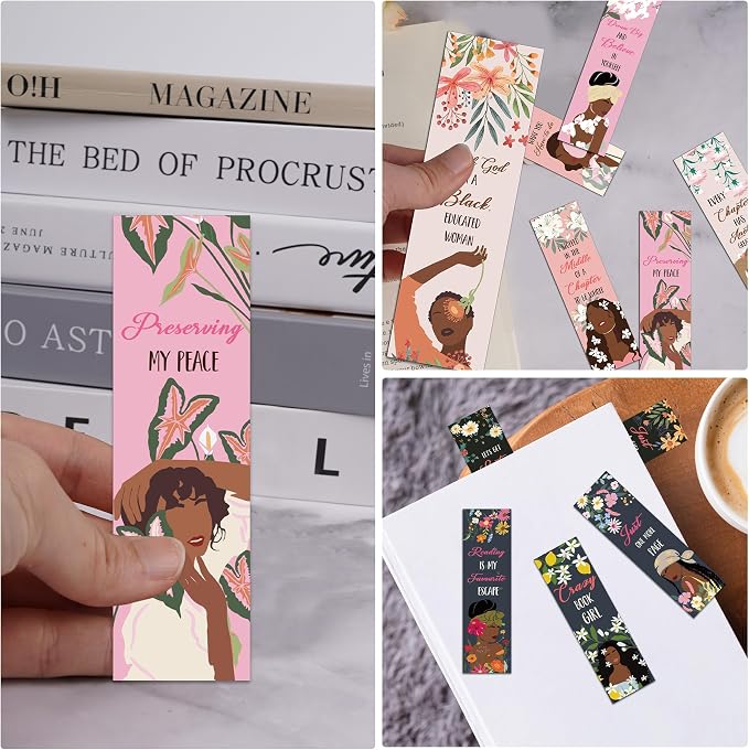 Black Girl Bookmarks Bulk, 150 Pcs Inspirational Paper Book Marks for Reading Women Girls, Affirmation Bookmark Double Sided for Black Magic Girls Classroom Library Supplies African American Gifts