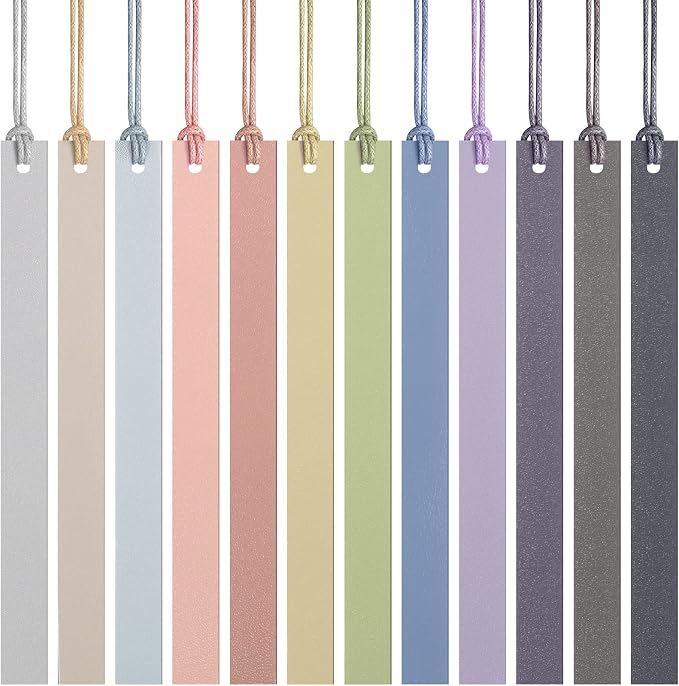 Kosiz 12 Pcs Leather Bookmarks Colorful Engravable Blank Leather Bookmarks Back to School Gifts for Men Women Teachers Students Book Lovers Reading Supplies(Pastel)