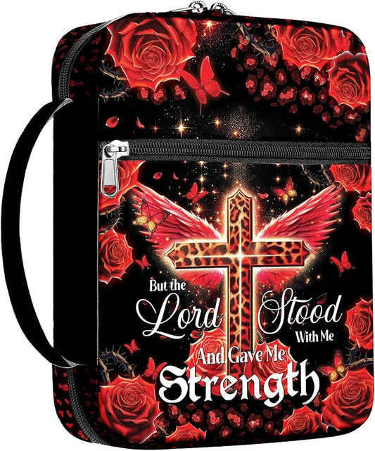 Bible Cover for Women With Leopard Rose Flowers, Carrying Case for Study, Zippered Portable Bag, Covers, Gifts for Christmas Christian