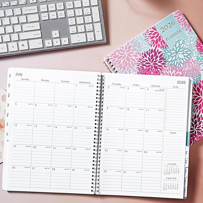 2026 Planner - 9'' x 11'' Calendar Planner 2026, Jan. 2026 - Dec. 2026, Planner Weekly and Monthly, Large Planner 2026 with Monthly Tabs, Inner Pocket