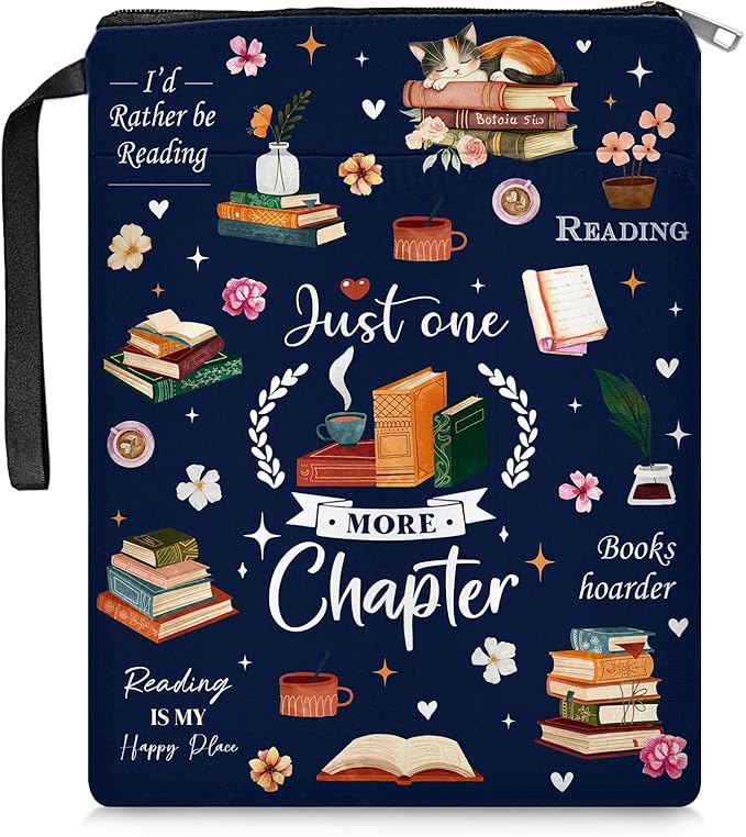 Book Sleeve for Book Lovers Waterproof Memory Fabric Book Sleeve with Zipper Reading Book Cover for Young Adults, Learning Supplies for Students, Gifts for Chritsmas Thanksgiving 11.2x8.3in