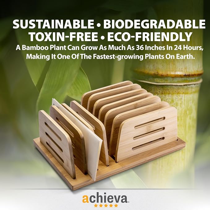 Achieva Bamboo Large Adjustable File Sorter (71002)