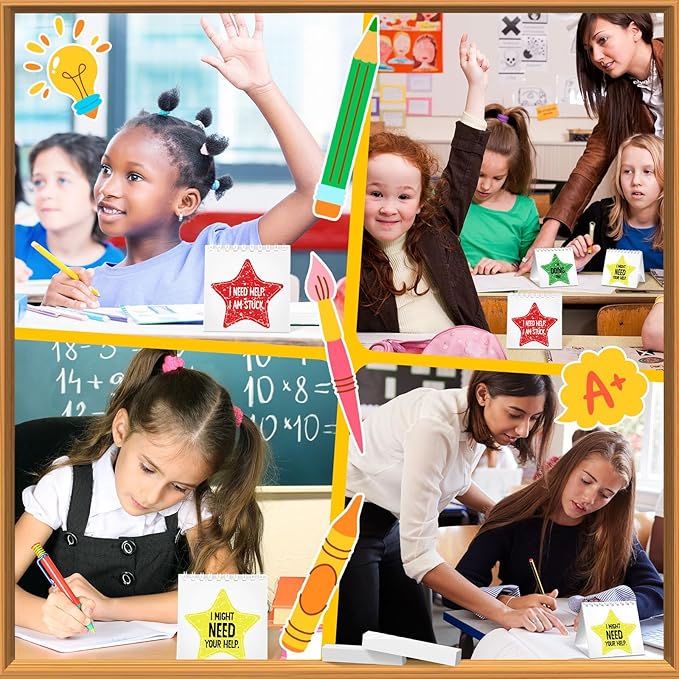 36 Pcs I Need Help Mini Flip Charts Star Classroom Management Need Tools Behavior Self Assessment Cards for Teachers School Educational and Learning Activities Supplies(Classic Style)