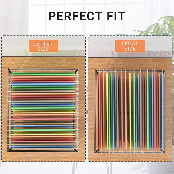 2 Sets Hanging File Folder Frame Letter/Legal Size,Less Than 9.5”H/15.4”D File Cabinet Rail/Drawer/Inserts,Hanging File Holder,Desk Organizer for Accessories,Filing Box,Anti-Scratch/Rusty