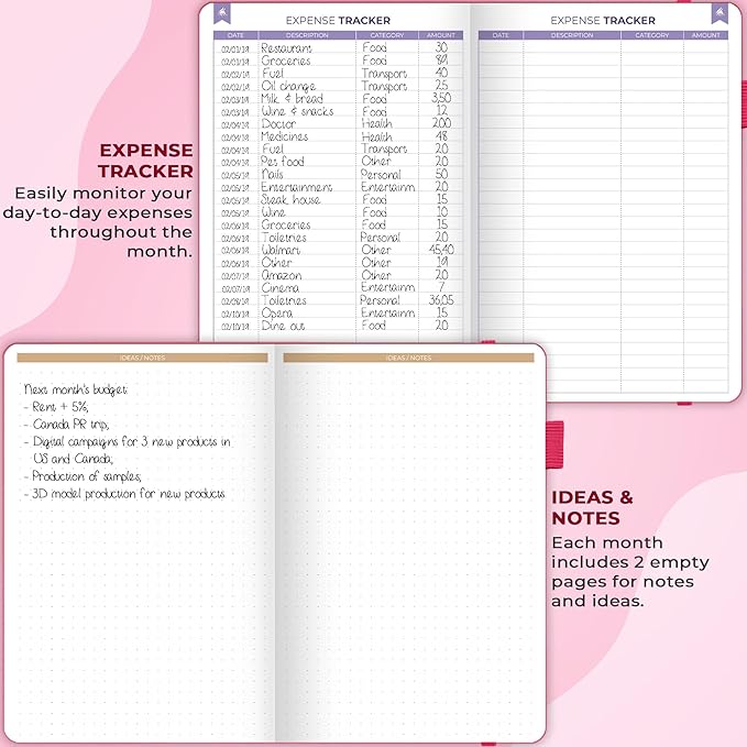 Clever Fox Budget Book 2.0 – Simple Budgeting Planner for Beginners – Financial Notebook with Money Spending, Debt & Bill Tracker (Hot Pink)