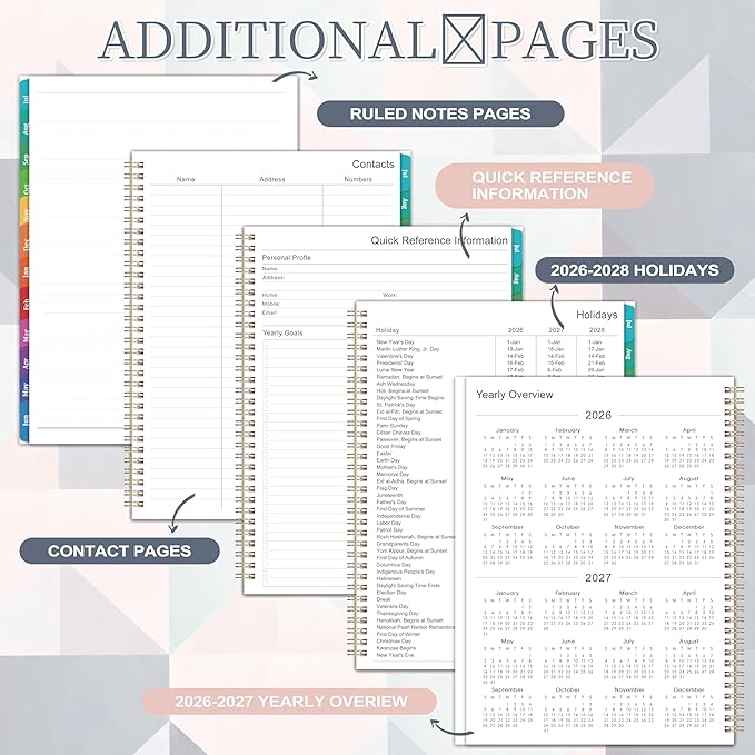 2026-2027 Planner - 9" x 11", JULY 2026 - JUNE 2027, Weekly & Monthly Academic Planner 2026-2027, Thick Paper, Back Pocket with 12 Monthly Tab
