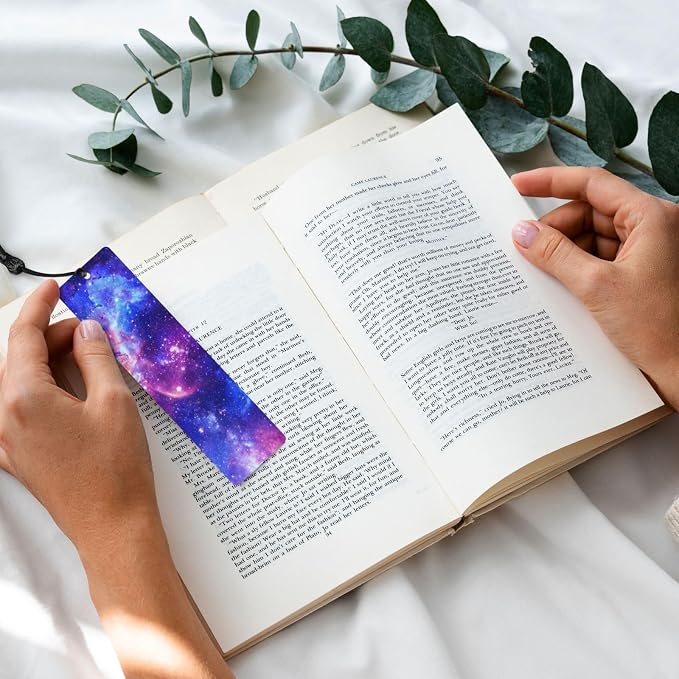 Galaxy 5pcs Wood Bookmarks with Tassel for Planner Reading Book Lovers Accessory Readers Men Women 4.6 X 1.2 Inch