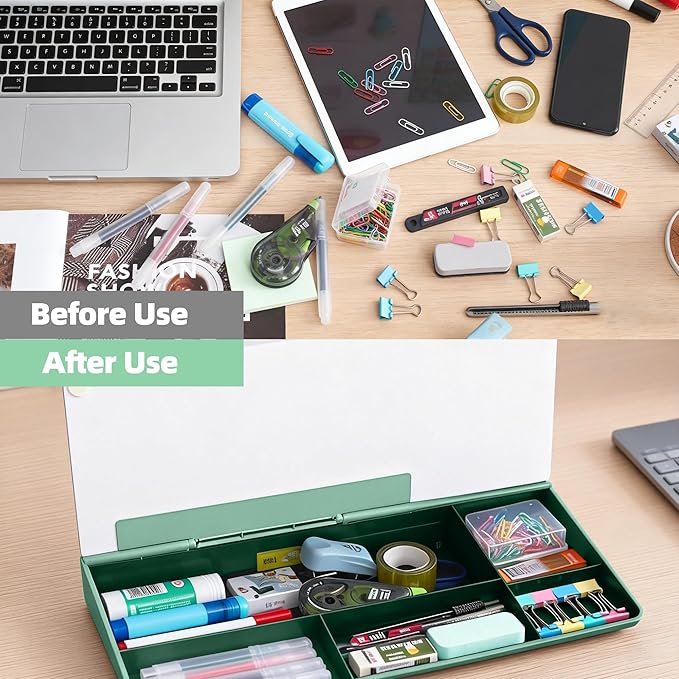 Desktop Whiteboard, Glass Dry Erase Board, Desk Board Buddy,Computer Keyboard Stand,Desk Whiteboard Organizer for Home,Office,School Supplies(Green)