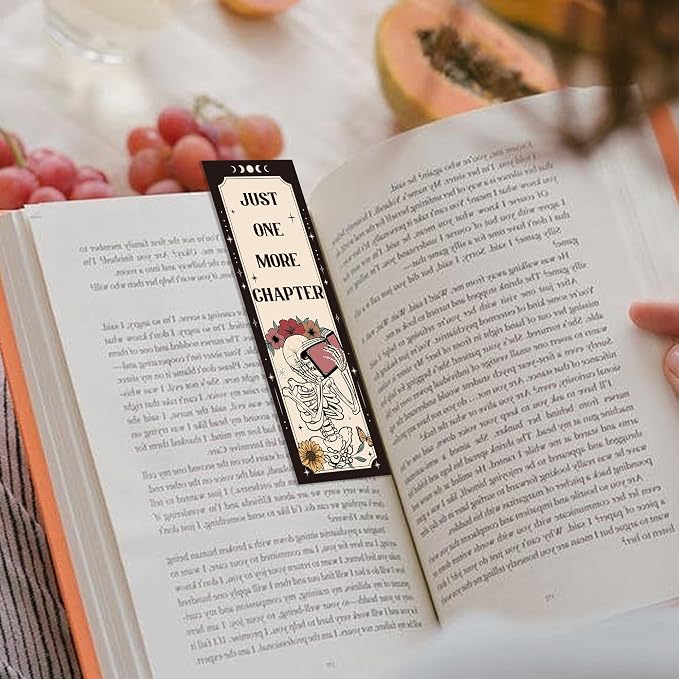 Gothic Skull Bookmarks Gifts: 40 Pcs Skeleton Reading Book Marks Bulk, Horror Theme Page Marker Clips for Women Men Book Lovers, Spooky Gifts for Halloween School Office Supplies